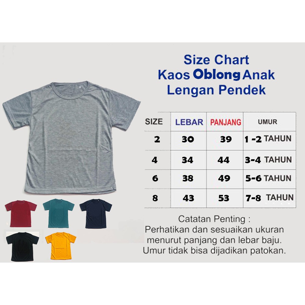 Kaos Oblong Anak Lengan Pendek Gambar Draemon | Ukuran 2-4-6-8