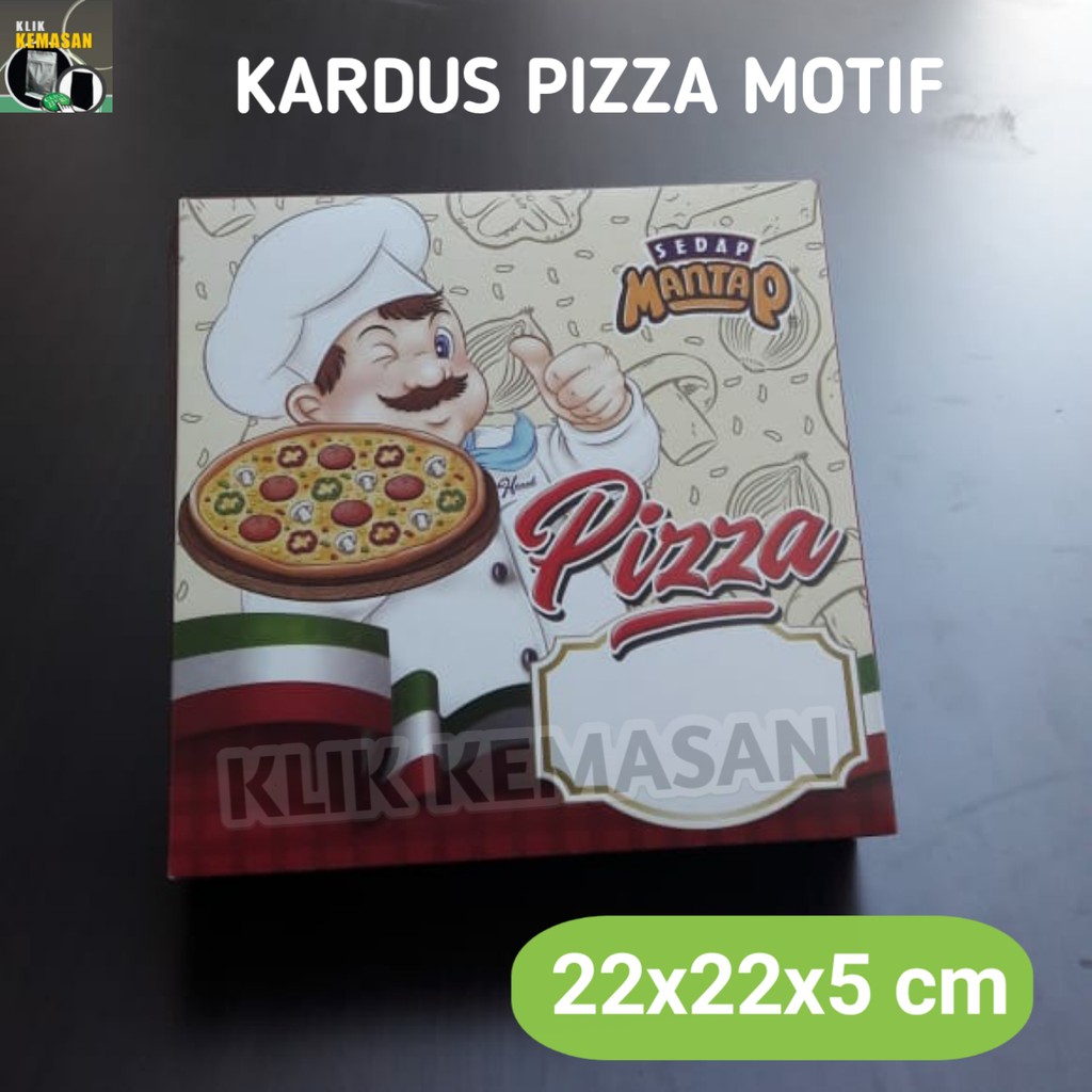 

KARDUS PIZZA MOTIF 22X22X5CM/KOTAK KUE KARDUS MAKANAN/DUS DOS BOX