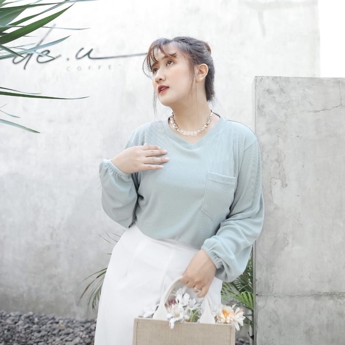 Nadelin Blouse Rib Knit Pocket