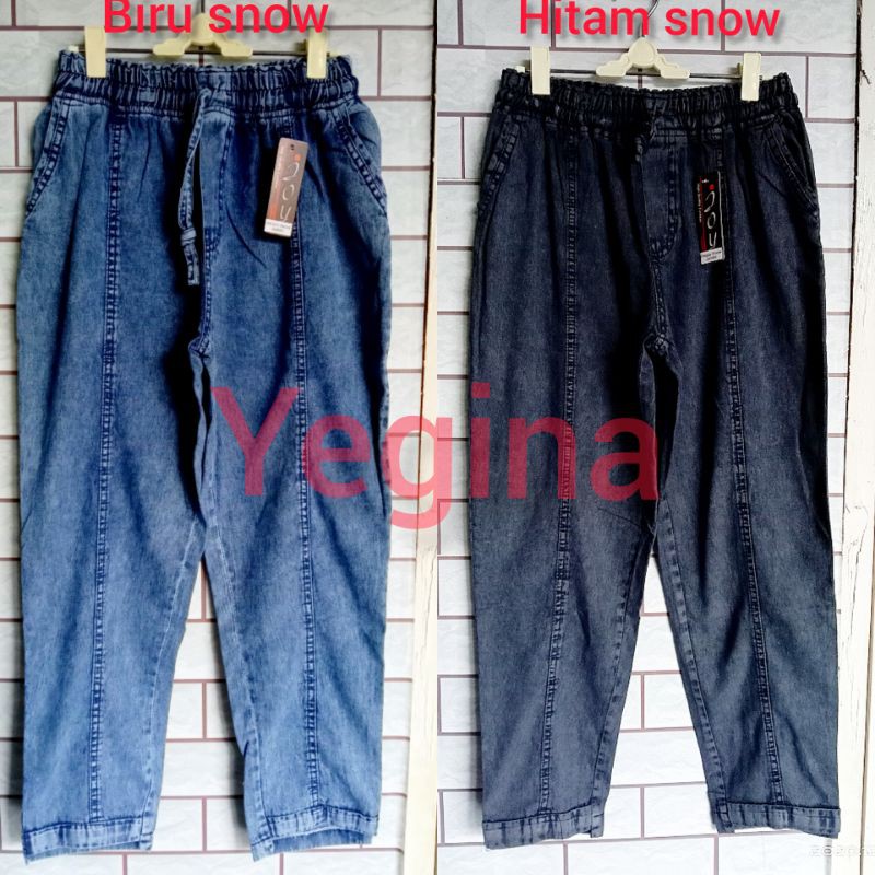 CELANA BAGGY(BB 50-110 kg)JEANS SNOW JUMBO XXXXL WANITA JAMINAN REALPIC BISA COD