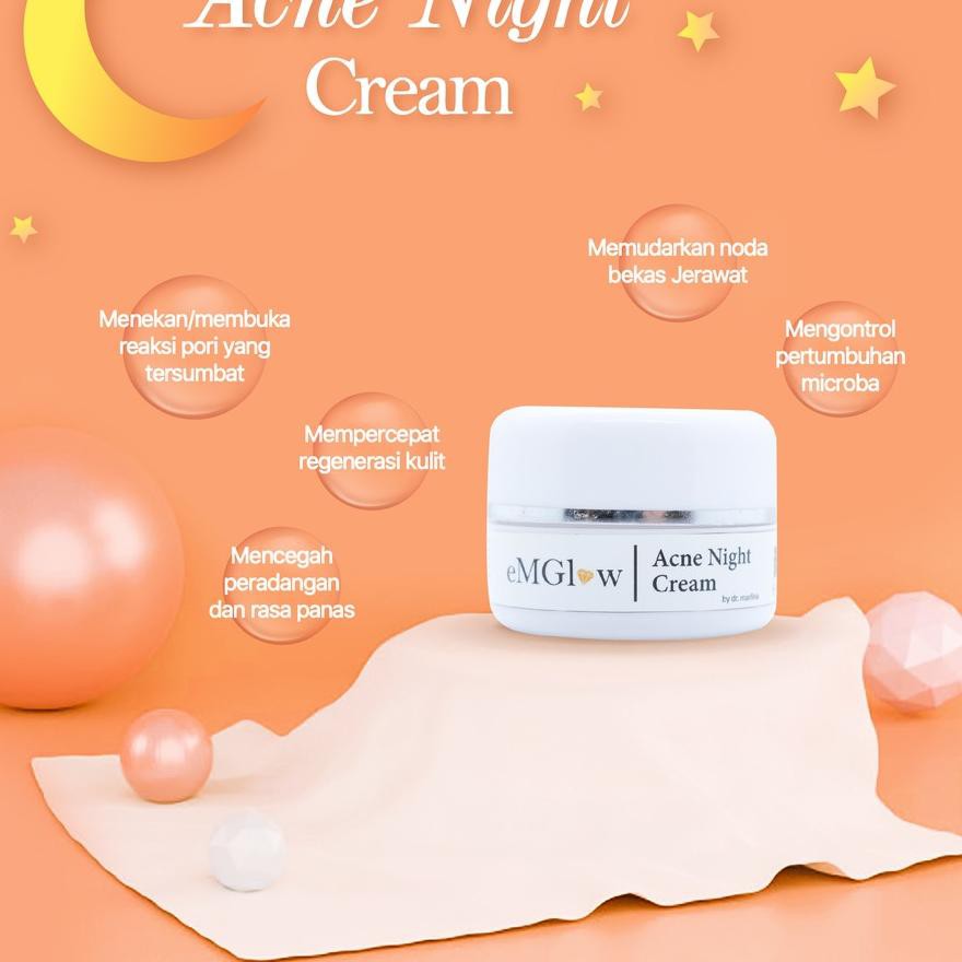 ☚ eMGlow Acne Night Cream ➱
