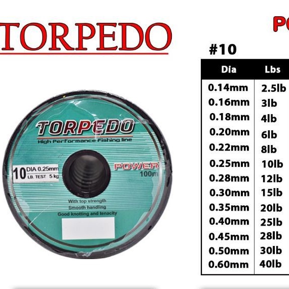 senar pancing torpedo 100m connecting