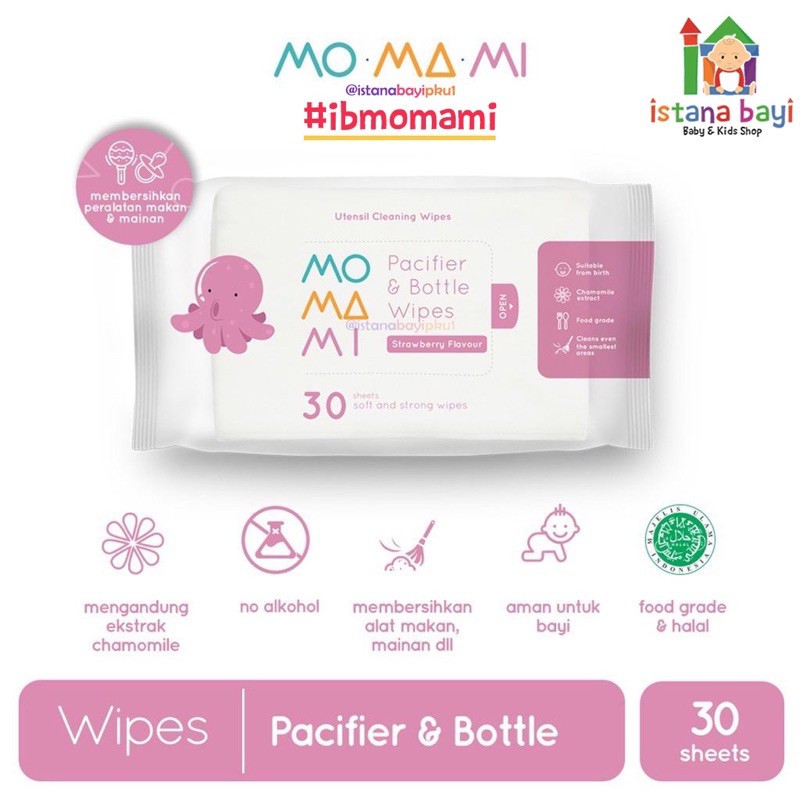 Momami Pacifier &amp; Bottle Wipes 30/Tisu basah/baby wipes/tisu bayi