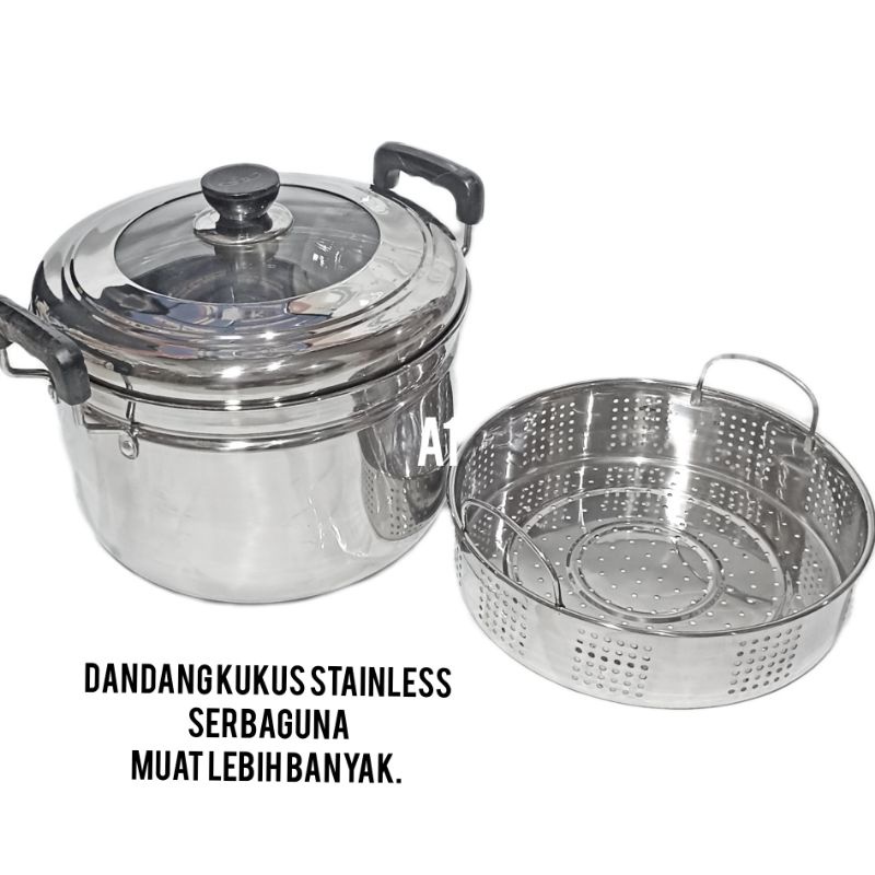 A1 Dandang Kukusan Stainless 21Cm / Steamer / Panci Sop Tim