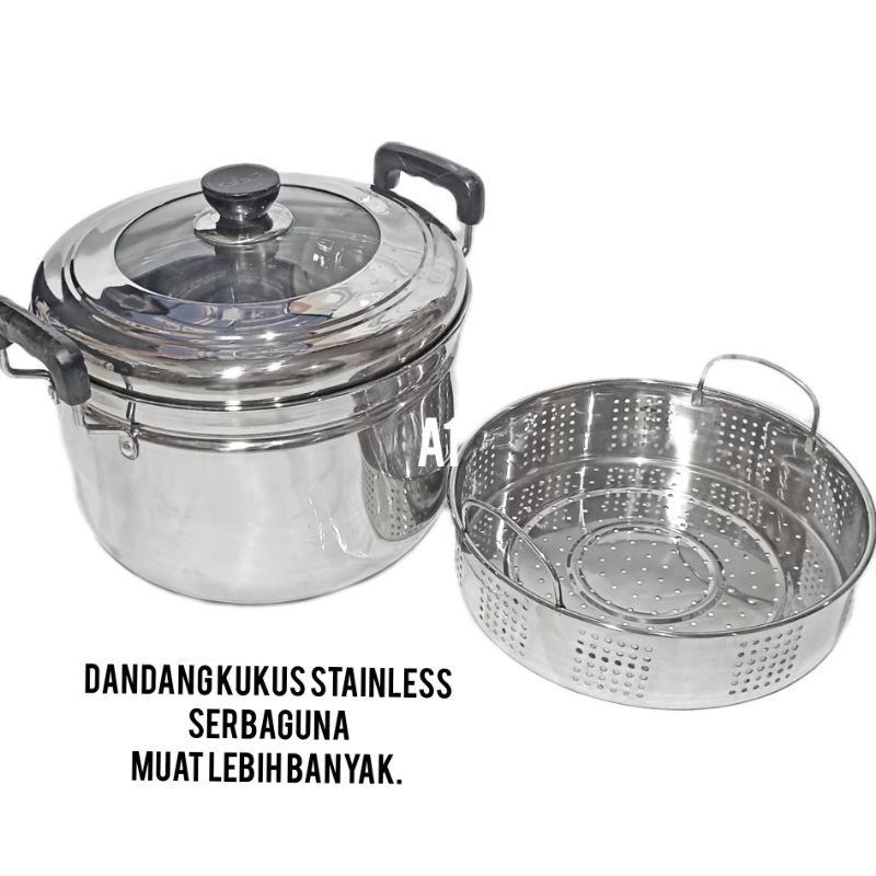 A1 Dandang Steamer Stainless 27 Cm / Kukus Tim / Panca Guna