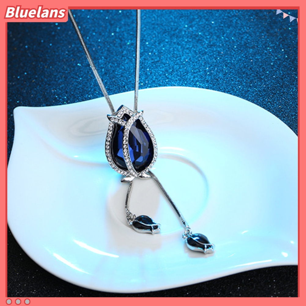 Bluelans Fashion Women Long Dress Sweater Chain Tulip Pendant Ornament Necklace Jewelry