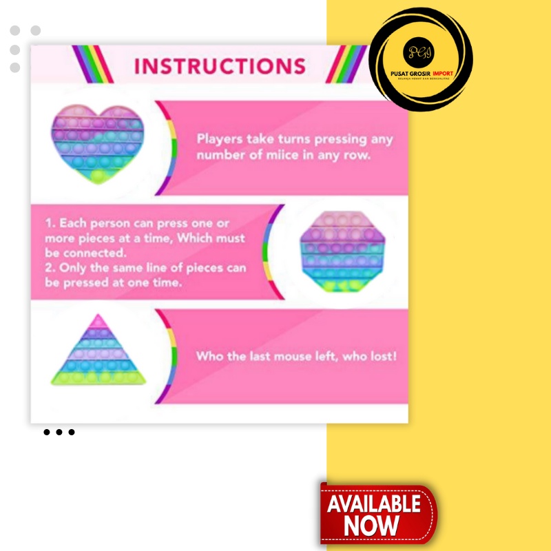 (PG) New Pop It Rainbow Paddle Colour-2