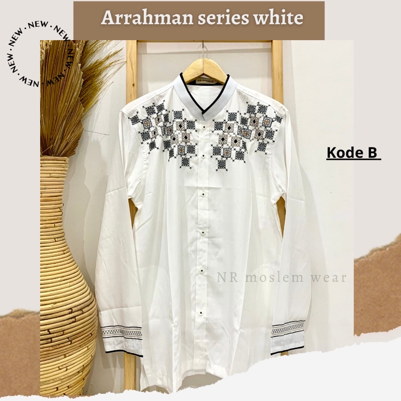 BAJU KOKO PUTIH DEWASA TANGAN PANJANG  / KOKO ARRAHMAN PANJANG / BAJU KOKO KATUN ADEM kode ( ARK )