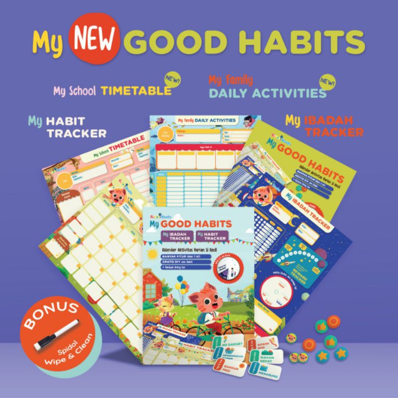 

My New Good Habits Gulali Books time table reward chart sticker