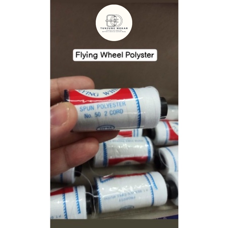 Benang jahit Flying wheel gulungan kecil 500 yard - Kualitas Premium