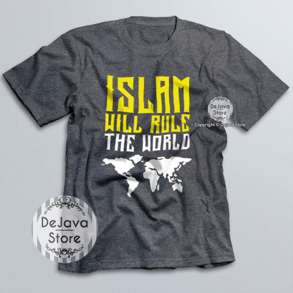 Kaos Dakwah Islami ISLAM WILL RULE THE WORLD Baju Santri Religi Tshirt Distro Muslim | 5626-6