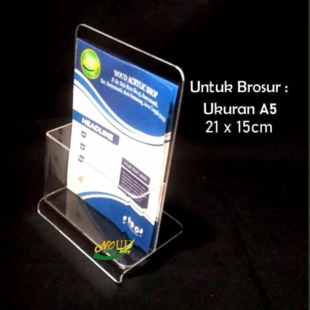 

チ Tempat brosur Akrilik - Acrylic standing leaflet - Ukuran A5 - Warna Clear - Berkualitas ㅝ