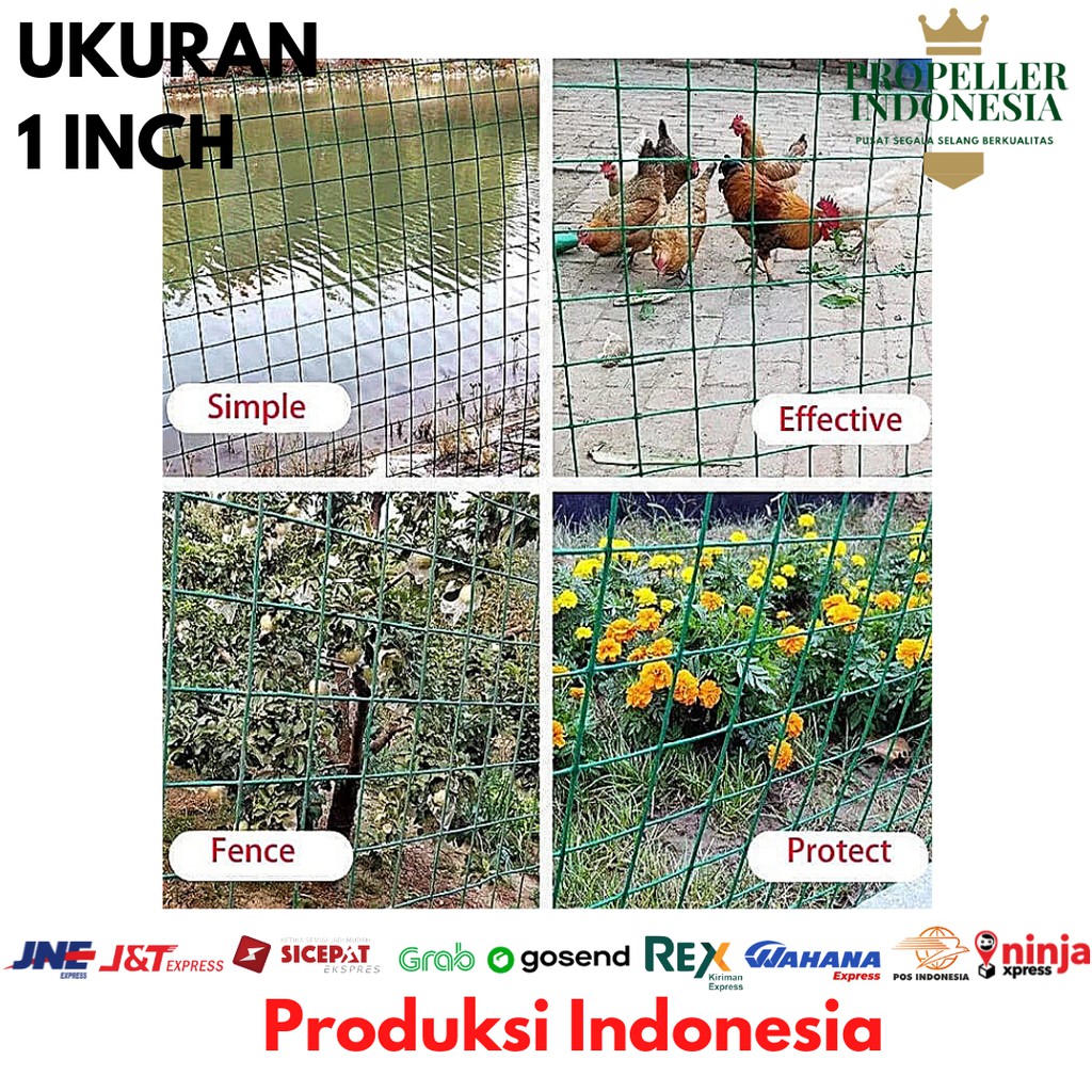 Kawat Ayam Loket PVC Kawat Hijau Kawat Ayakan Ram Kawat Kandang 1Inch