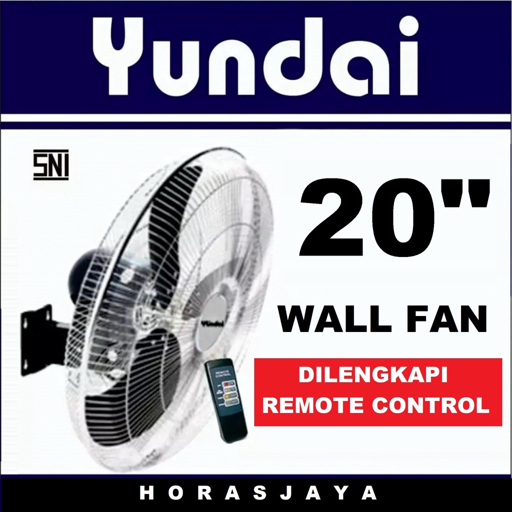 Kipas Angin Dinding 20" Remote YUNDAI Wall Fan 20 inch Besi Gantung