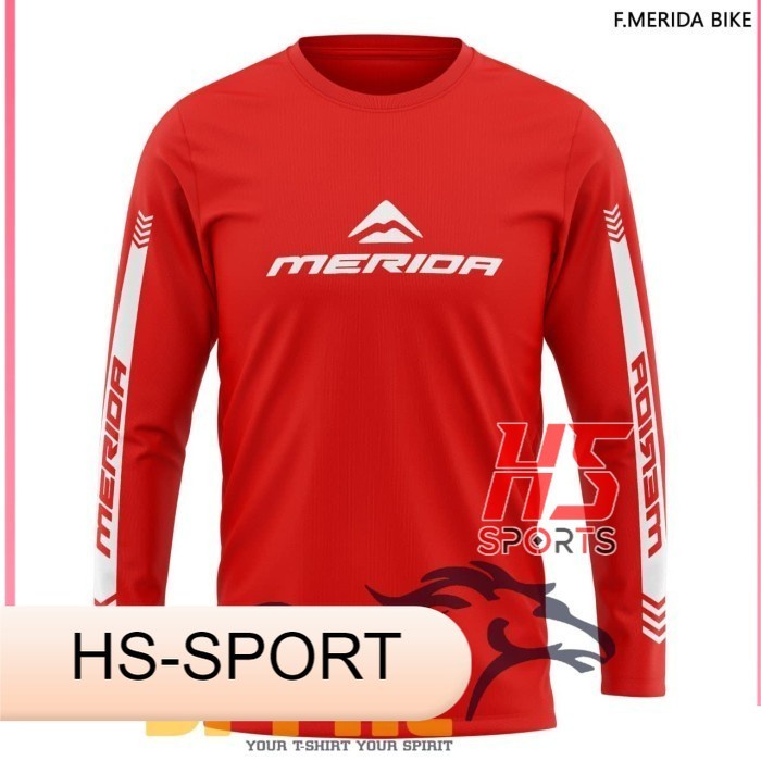 baju sepeda Kaos Sepeda MERIDA BIKE Lengan Panjang Premium Combed - XS