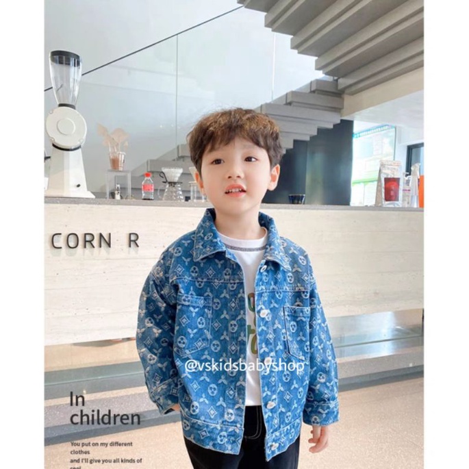 NEW JAKET JEANS LV UNISEX IMPORT SUPREME SIZE 80 light blue