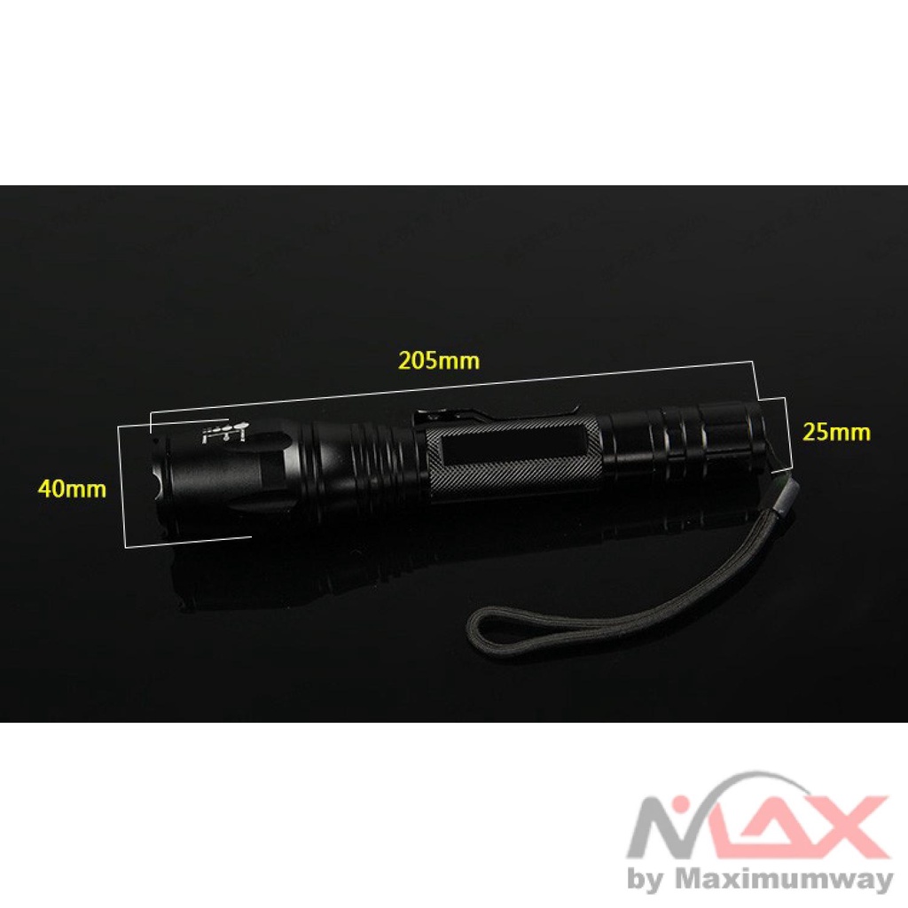 TaffLED Senter LED Flashlight Cree XM-L T6 3800 Lumens - E27 Warna Hitam
