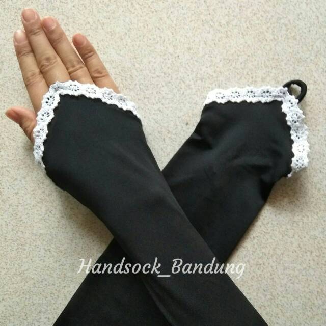 OBRAL Handsock Cincin renda rajut putih