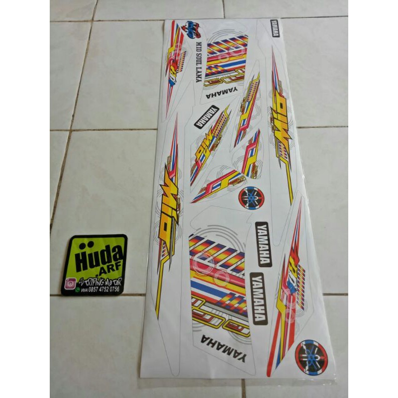 Striping Lis Stiker Variasi Yamaha Mio Soul Thailook merah biru hitam putih Striping Lis Stiker Vari