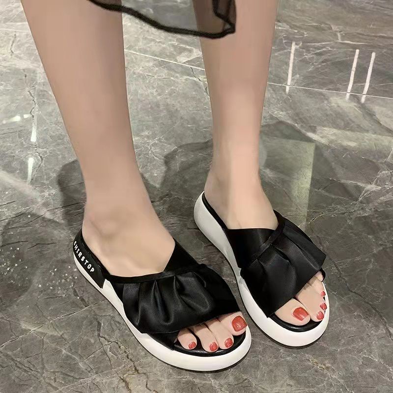 Free BOX Sandal Wanita Wedges Korean Style Elegant Sandal Cewek Model Kekinian Sandal Perempuan Fashionable NS6685