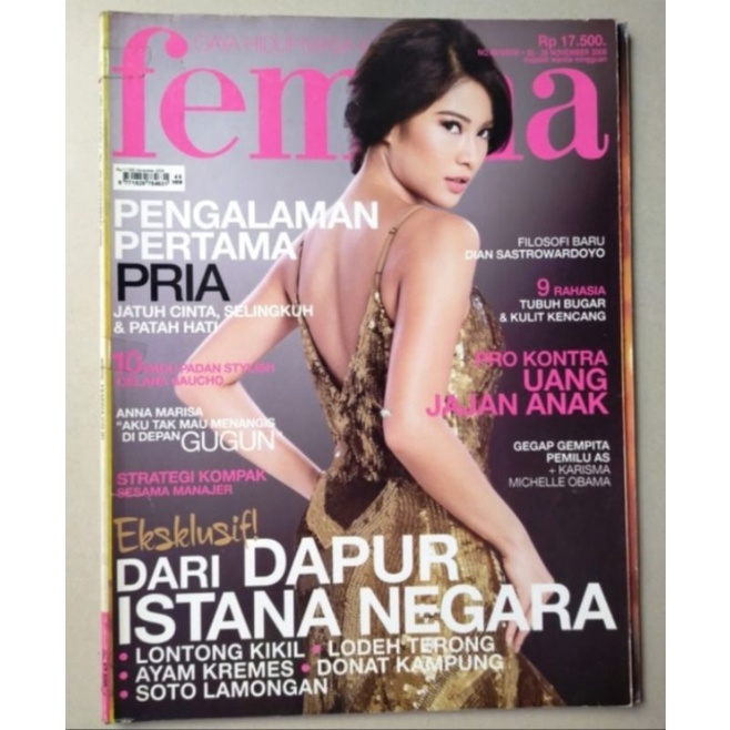 Majalah Femina 20 November 2008 - Cover Dian Sastro / Dian Sastrowardoyo  - Iklan LUX