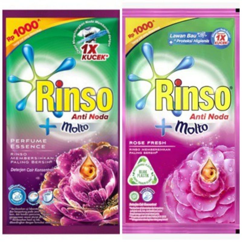 Per Renceng Rinso Cair 1000 Isi 6 Sachet / Rinso+molto