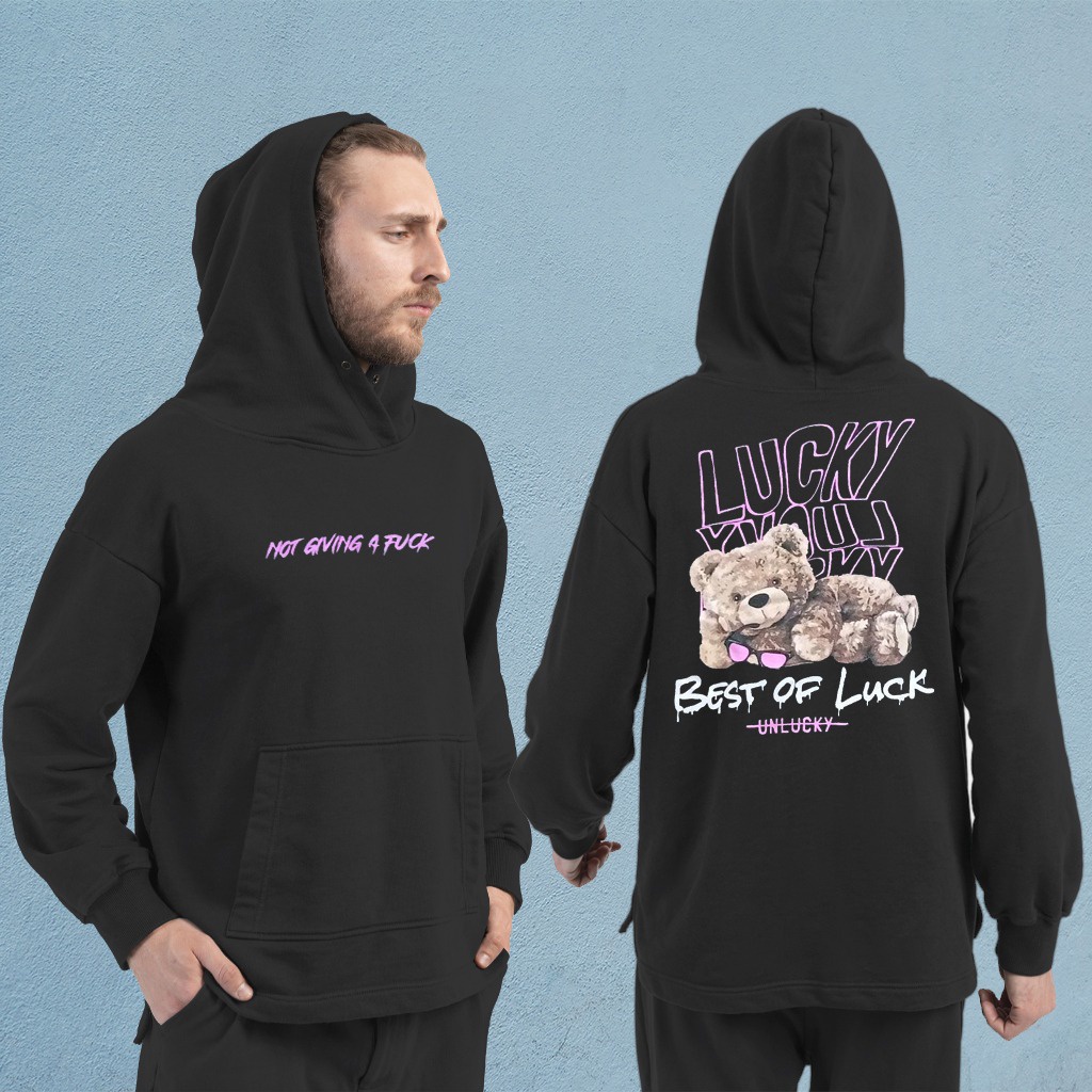 Kaos hoodie pria kaos hoodie bergambar kaos hoodie murah kaos hoodie keren hoodie bear lucky