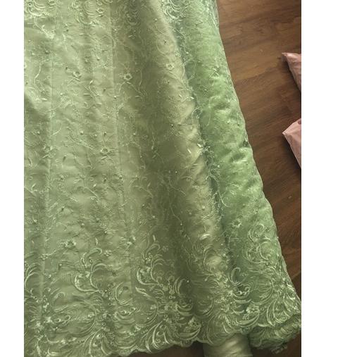 [KODE PRODUK 7SYS77656] Premium Brokat Tile Bordir Mutiara Bulgari warna Hijau Avocado