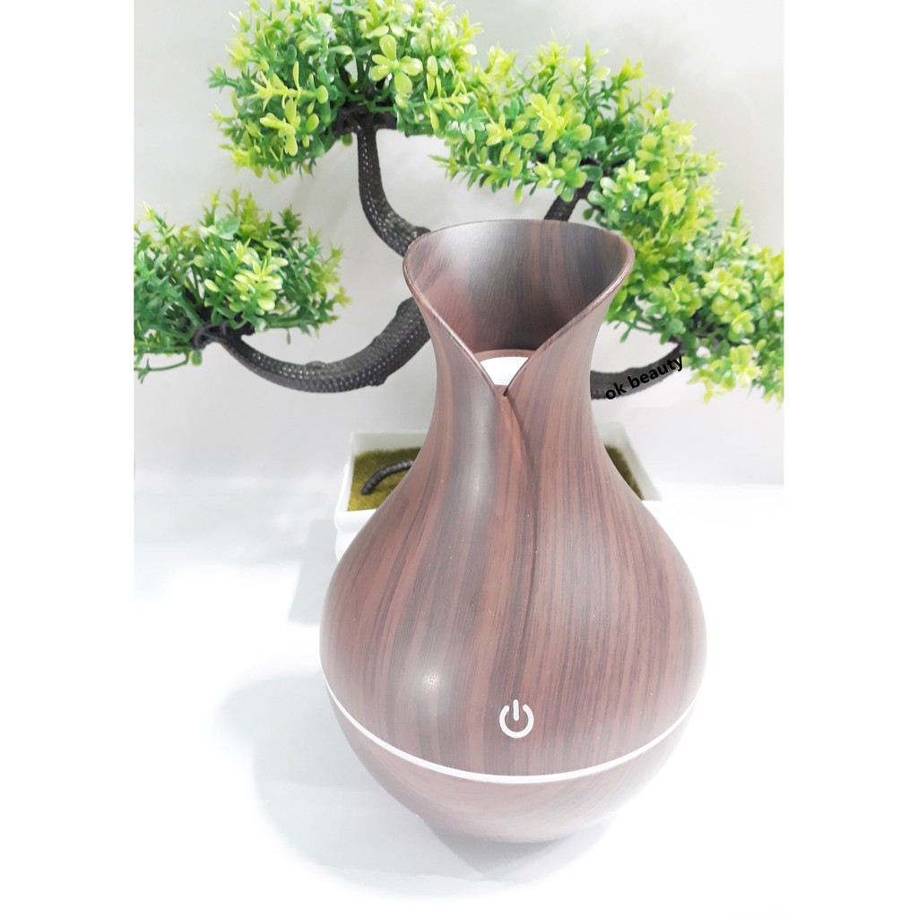 DIFFUSER AROMATERAPI RUANGAN ELEKTRIK MURAH MOTIF CORAK KAYU PENGHARUM HUMIDIFIER-M137902-DARK BROWN