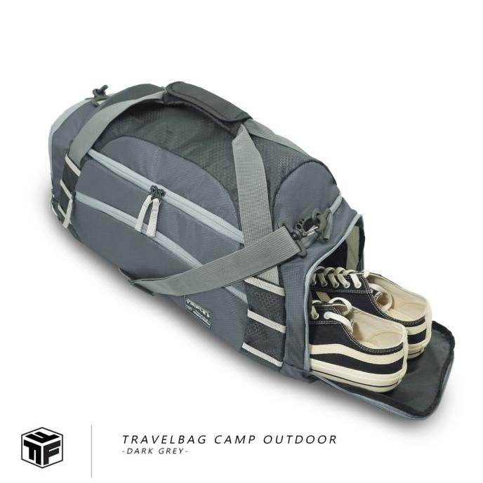 BAYAR DITEMPAT Tas Gym Travelbag Multifungsi Outdoor Original Triple F - darkgrey TERPERCAYA Kode