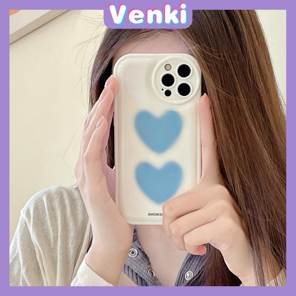 iPhone Case Silicone Soft Case Airbag Shockproof Protection Camera Blue Heart Simple Cute Compatible For iPhone 11 Pro Max 13 Pro Max 12 Pro Max 7Plus xr XS Max