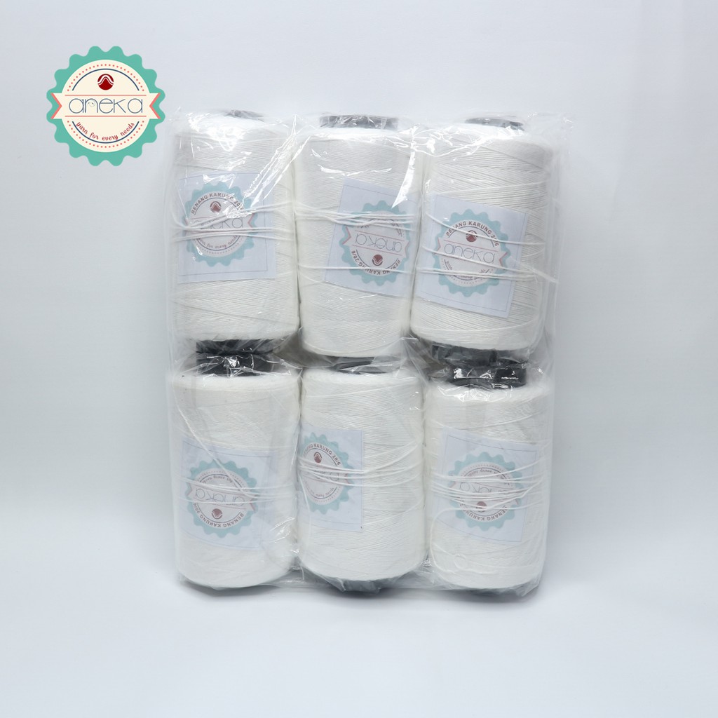 Benang Jahit Karung ANK 20/6 Warna Putih - 150 gram