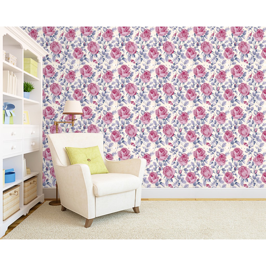 Wallpaper Dinding Wallpaper Stiker Wallpaper dinding Anak Cy Bunga Wallpaper Dinding Wallstiker45CM x 9Mtr