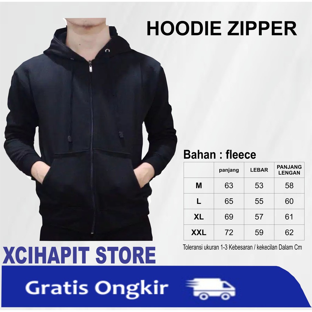 JAKET HOODIE PRIA/JAKET PRIA DISTRO/JAKET POLOS ZIPER BIG SIZE XXXL