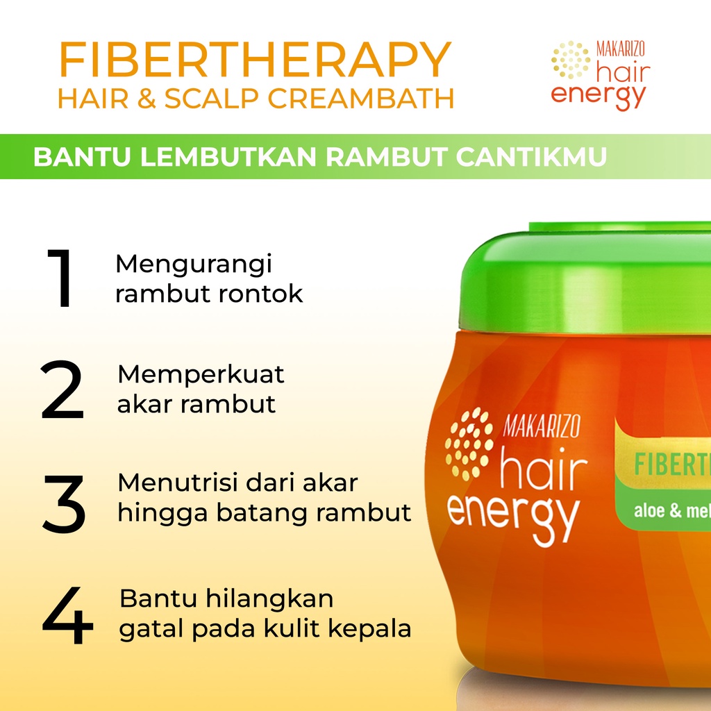 PAKET ISI 2 - Makarizo Hair Energy Fibertherapy Hair & Scalp Creambath Aloe & Melon 500 mL-3