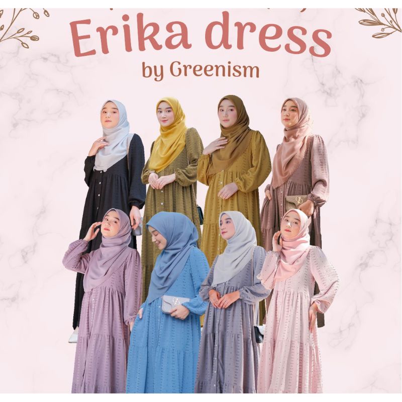 [READY KIRIM] ERIKA DRESS BY GREENISM/ERIKA DRESS GREENISM/GAMIS BUSUI/GAMIS PREMIUM/DRESS GREENISM/