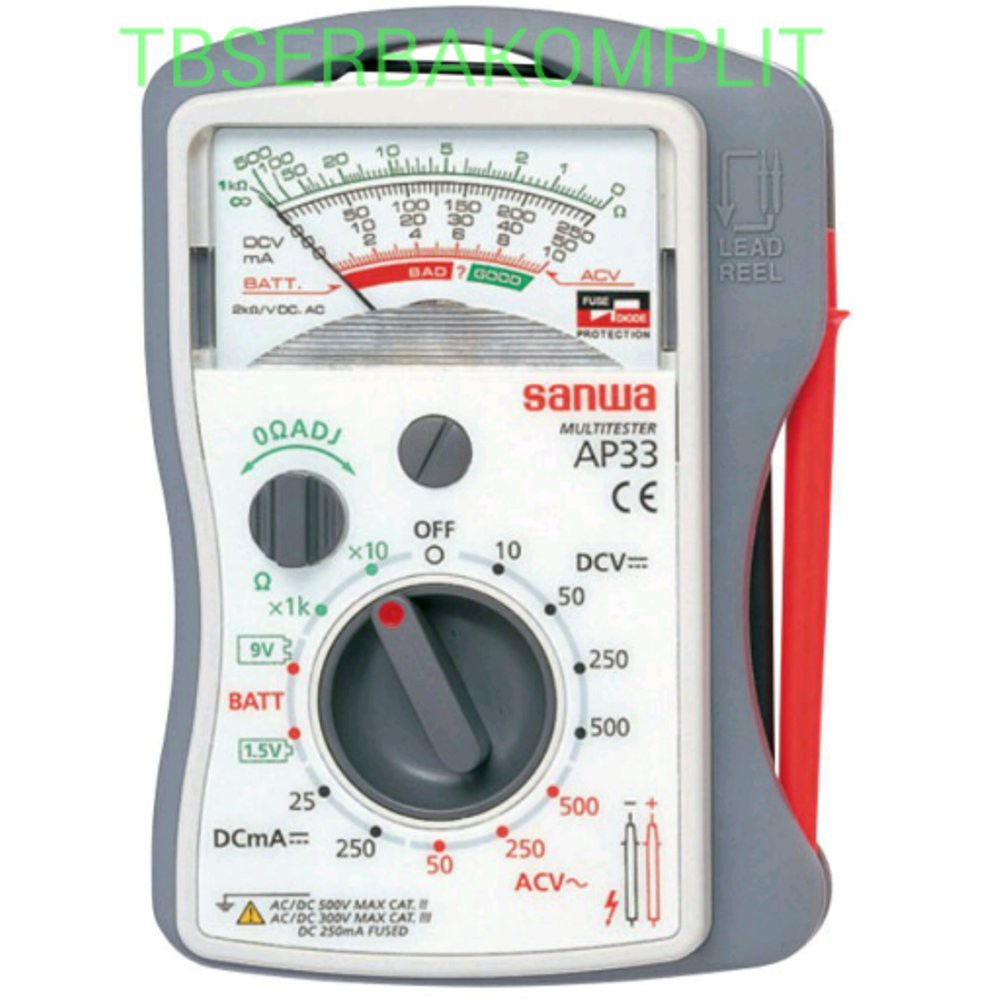 Sanwa AP33 Pocket Size Analog Multimeter Analogue Multitester Avometer AP 33 Original Asli 100