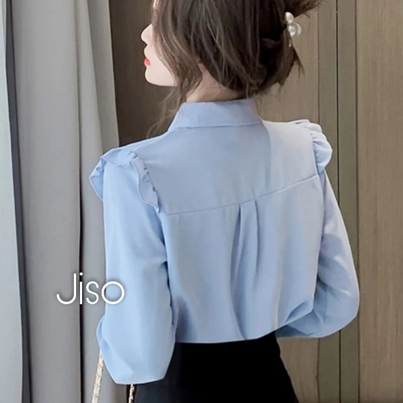 Jiso Blouse Big Size Ukuran Size S M L XL 2XL 3XL 4XL XXL XXXL  XXXXL 2L 3L 4L 5L  Atasan Blouse Wanita Jumbo Atasan Big Size Kemeja Kerja Korea Over Size