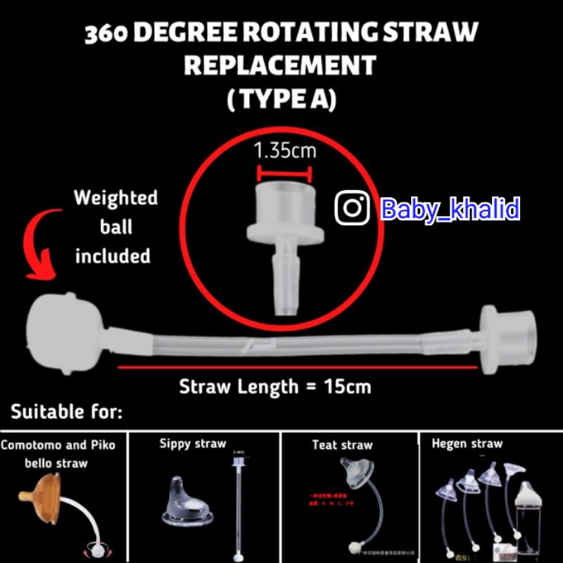 Universal Weighted Straw / Sedotan Dengan Pemberat Untuk Botol Bayi