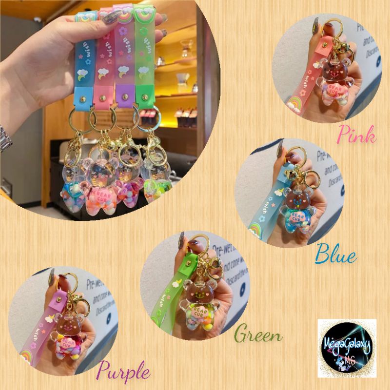 Gantungan Kunci Teddy Bear Cub Chubby Keychains Keyring Bell