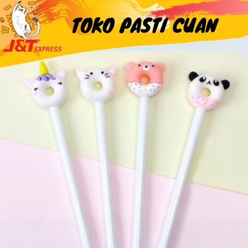 

pulpen pen bolpen donat binatang tinta hitan keperluan sekolah anak ballpen lucu unik fancy imut bisa COD import