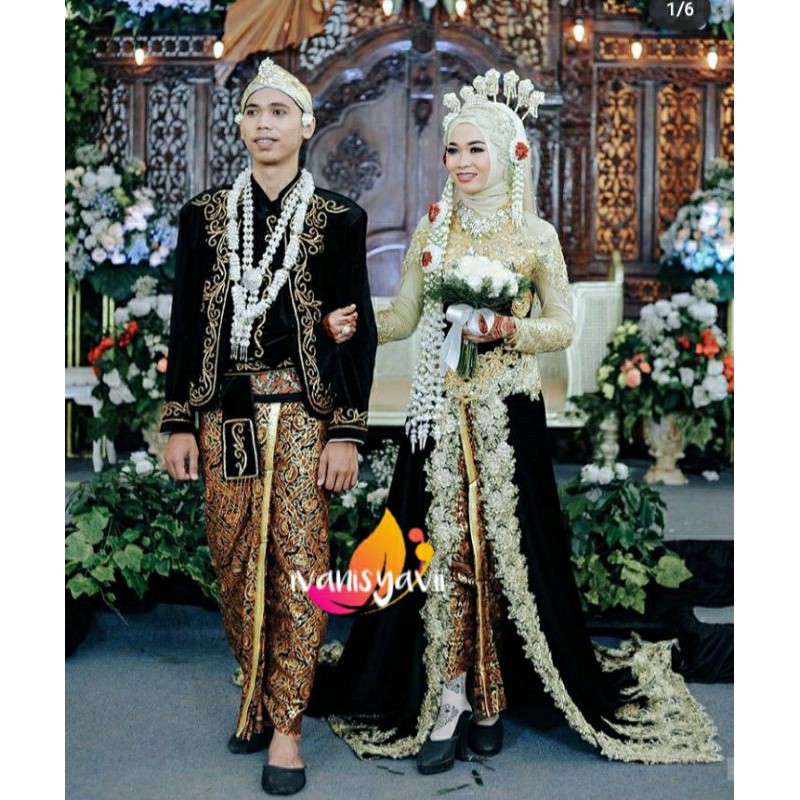 Sepasang Jarik Pengantin (LEMBARAN/ INSTAN), Motif Luhur Hitam