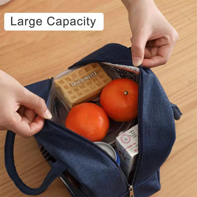 portable lunch bag cooler thermal insulated / tempat bekal makan alumunium foil insulation / tas lunch box bento picnic