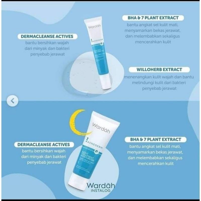 WARDAH Acnederm Day Moisturizer 40ml (Krim Pagi/Siang Berjerawat)