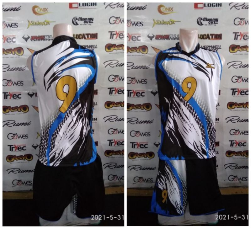 Kostum baju kengsi voli mizuno singlet bahan serena printing volly kensi motif terbaru