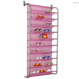 Warmh 16 32 Pair Over Door Hanging Shoe Rack 4 8 Tier Shelf Organiser Storage Stand Shopee Indonesia