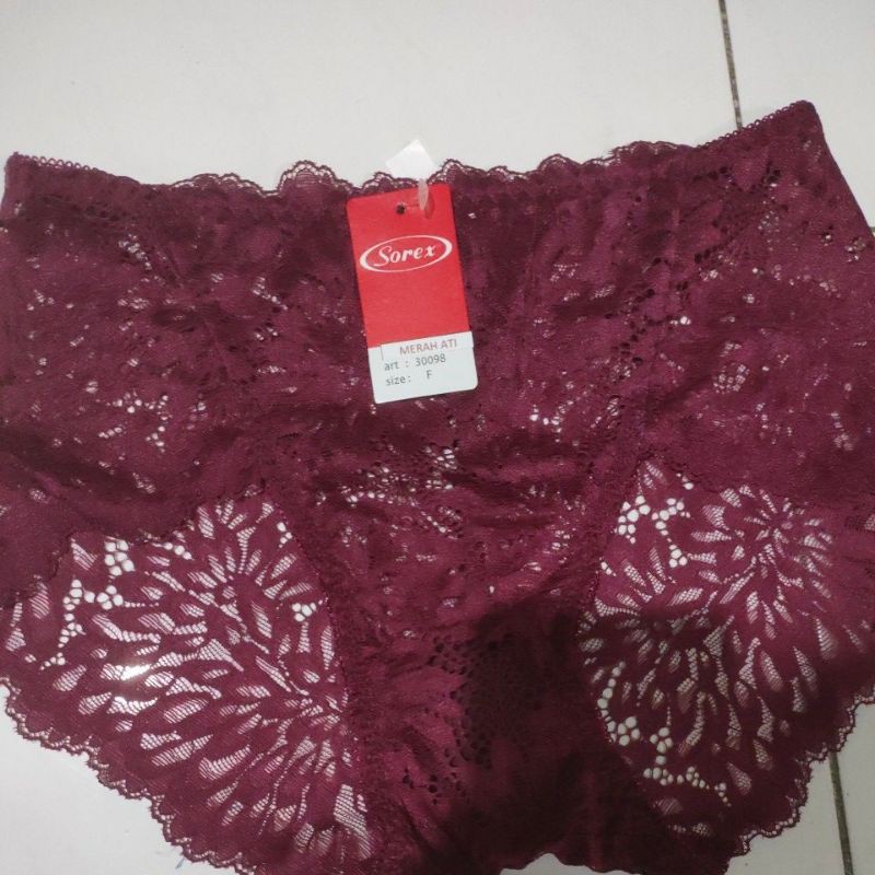 Sorex Brukat renda bruklat 30096/30099/30124/30125 celana dalam wanita free size ( setara L to XL)