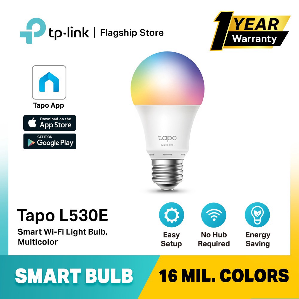 Tp-Link Tapo L530E New Smart Wi-Fi Light Bulb, Multicolor