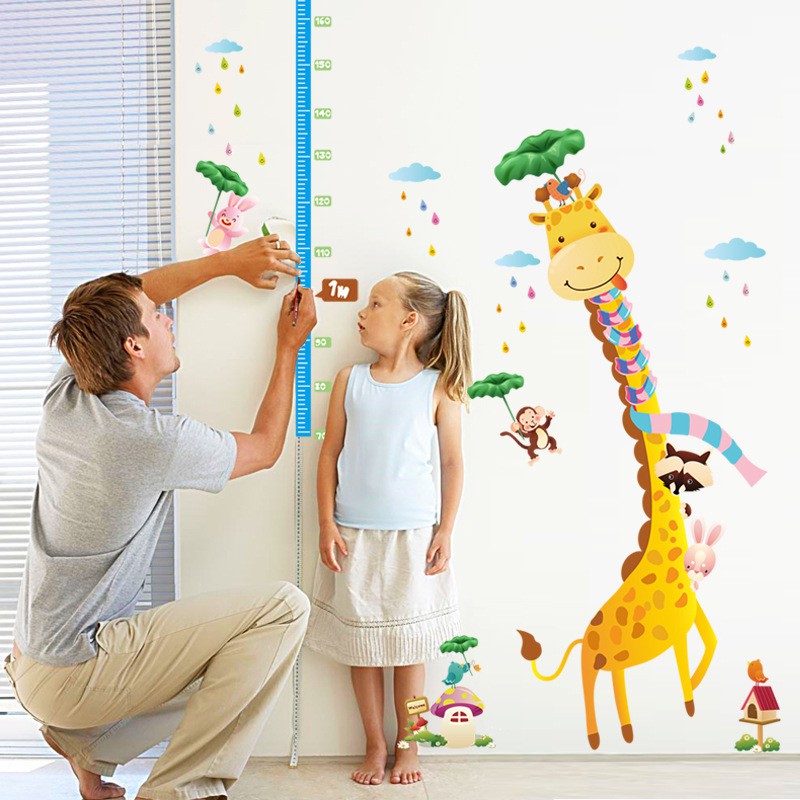 RELIZA WALL STICKER PENGUKUR TINGGI BADAN JERAPAH GROW UP STIKER DINDING SK9030