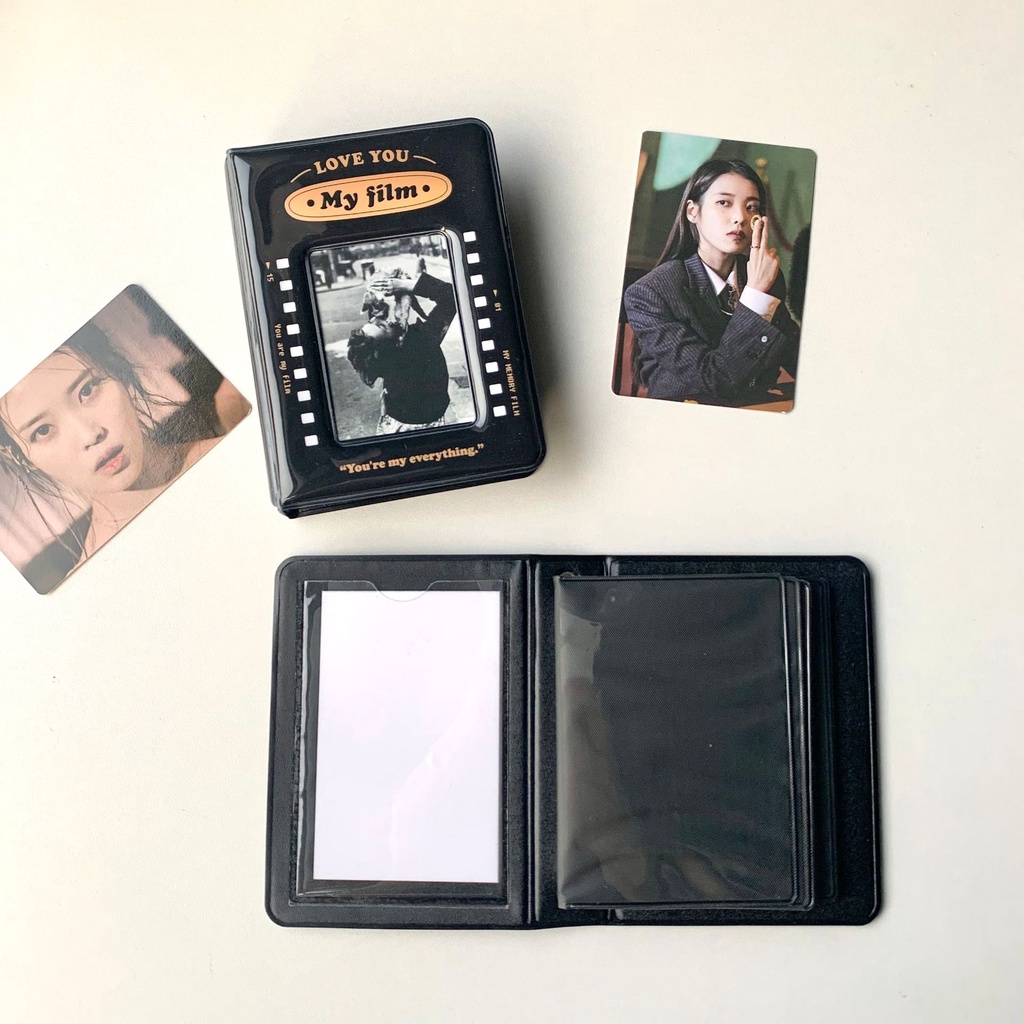 Ins Cool Black 3inch Album Foto Retro Film Album Mini Card Holder Idol Photocard Collect Book